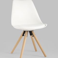 Стул Арианда белый, пластик, экокожа, каркас натуральный некрашеный массив бука | фото 2