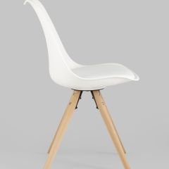 Стул Арианда белый, пластик, экокожа, каркас натуральный некрашеный массив бука | фото 3