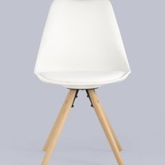 Стул Арианда белый, пластик, экокожа, каркас натуральный некрашеный массив бука | фото 4