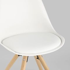 Стул Арианда белый, пластик, экокожа, каркас натуральный некрашеный массив бука | фото 8