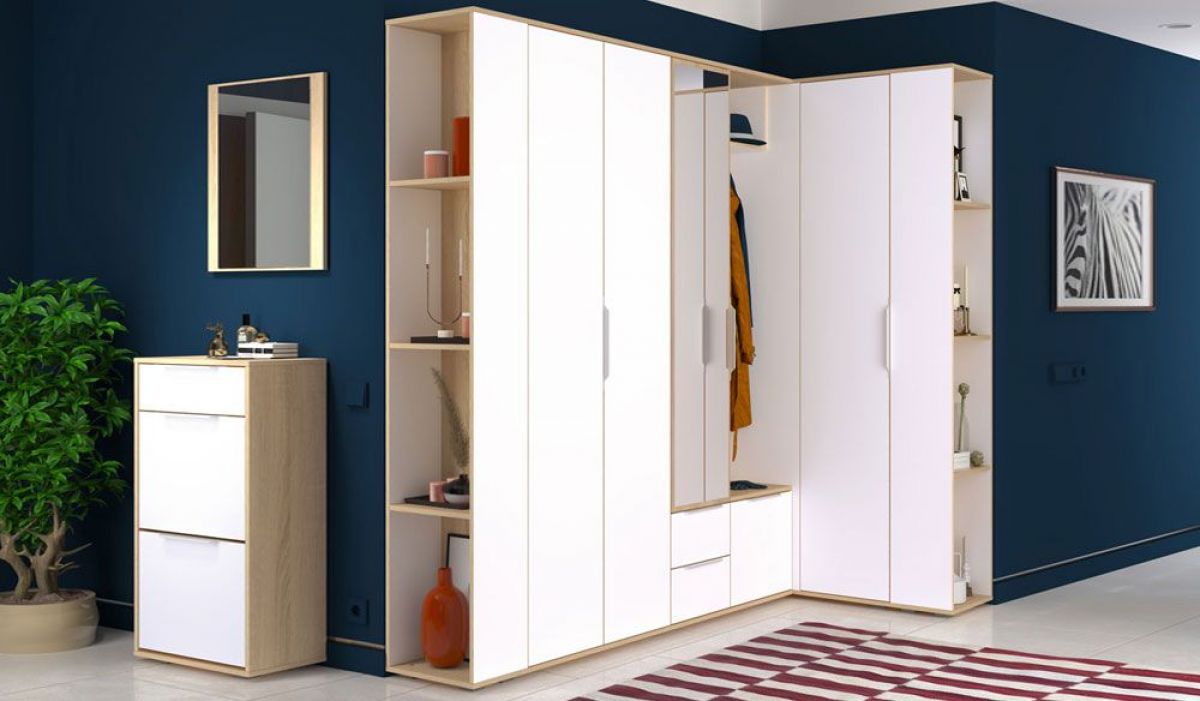 Куба Шкаф 13.29, цвет дуб сонома/белый премиум, ШхГхВ 40х38,3х210,6 см., универсальная сборка | фото 9