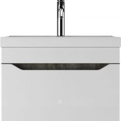 Тумба подвесная под умывальник "UNIT 60" Ева с одним ящиком В1 Бетон Айсберг (DA5905T) | фото 4