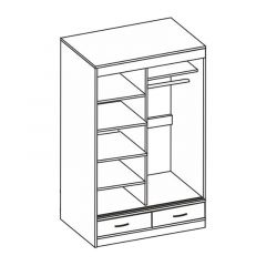 Шкаф-купе 3-х дв. с ящ. с 1м зерк. (ЛДСП ясень шимо темный/ясень шимо светлый) | фото 2