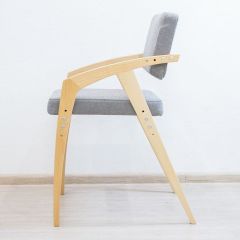 Растущий стул 38 Попугаев Бруно с мягким сиденьем и спинкой, для детей/подростков/взрослых от 150 см (Береза/Серый) | фото 3