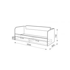 Дуглас (подростковая) М13 Кровать с ящиками | фото 2