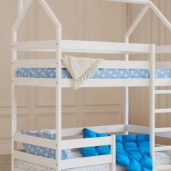 Кровать-домик двухъярусная 80*190 Белый | фото 6