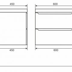 Тумба под раковину Uperwood Tanos 60 см, подвесная, белая/графит | фото 6