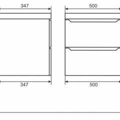 Тумба под раковину Uperwood Tanos 50 см, подвесная, черная матовая | фото 3