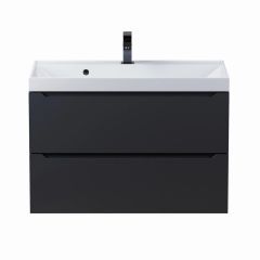 Тумба под раковину Uperwood Tanos 80 см, подвесная, черная матовая | фото 8