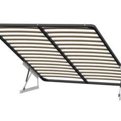 Кровать двойная №2 (универсальная 1.4х2.0) Серия 2 + основание с ПМ (Белый/Бежевый ткань/Квадро Бежевый ткань) | фото 2