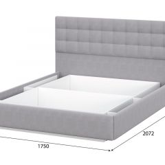 Кровать двойная №2 (универсальная 1.6х2.0) Серия 2 + основание с ПМ (Белый/Серый ткань/Квадро Серый ткань) | фото 4